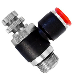 CONECTOR L 1/4 X  8MM C/REG. DE FLUXO